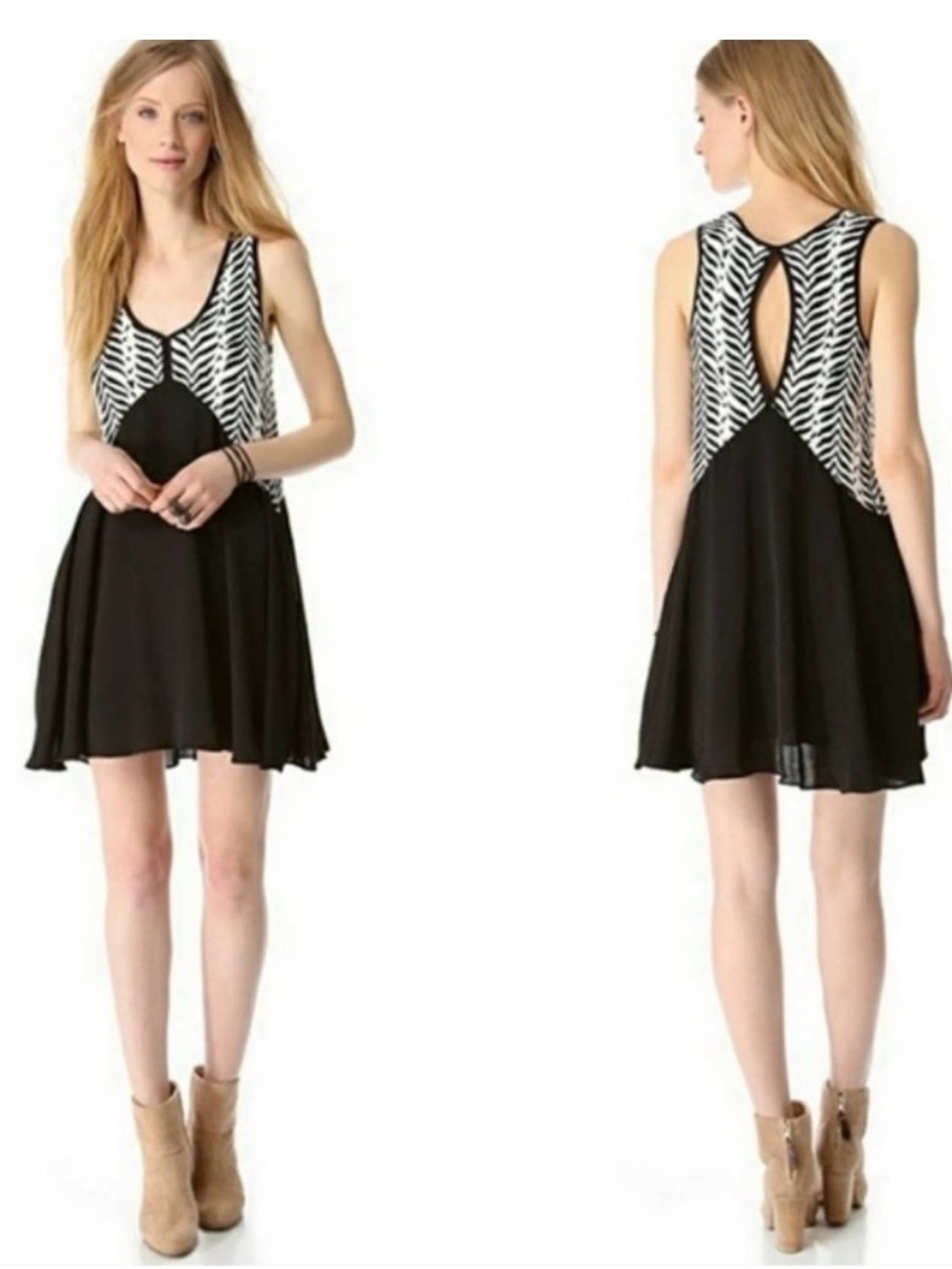 Free People Zebra Tunic Mini Dress